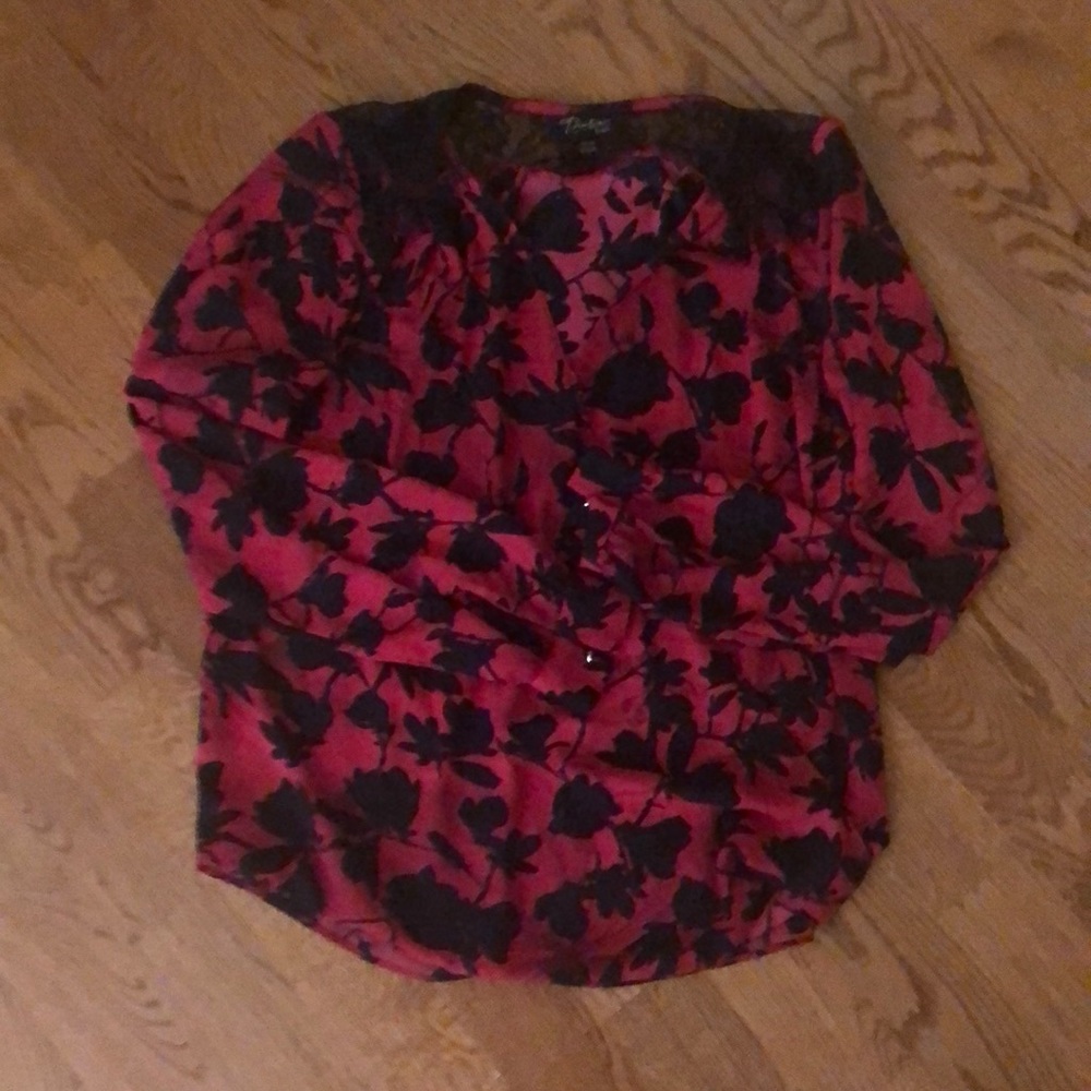 Black with red blouse